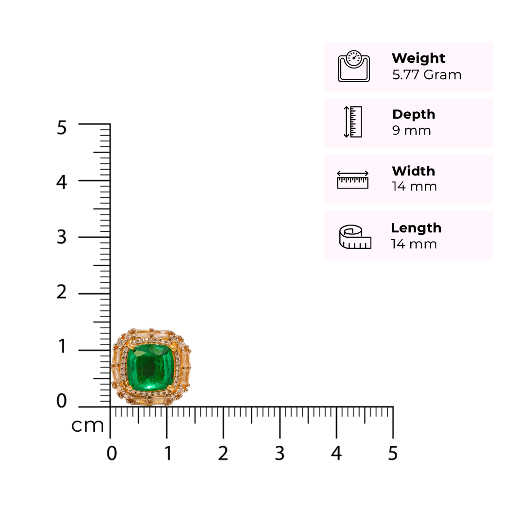 One-of-One Emerald Frame Studs in 92.5 Silver