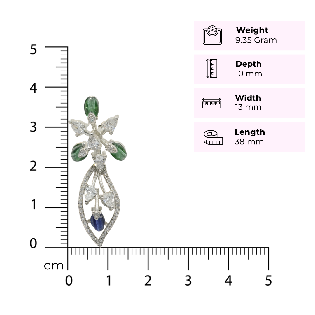 92.5 Sterling Silver Floral Cascade Necklace Set