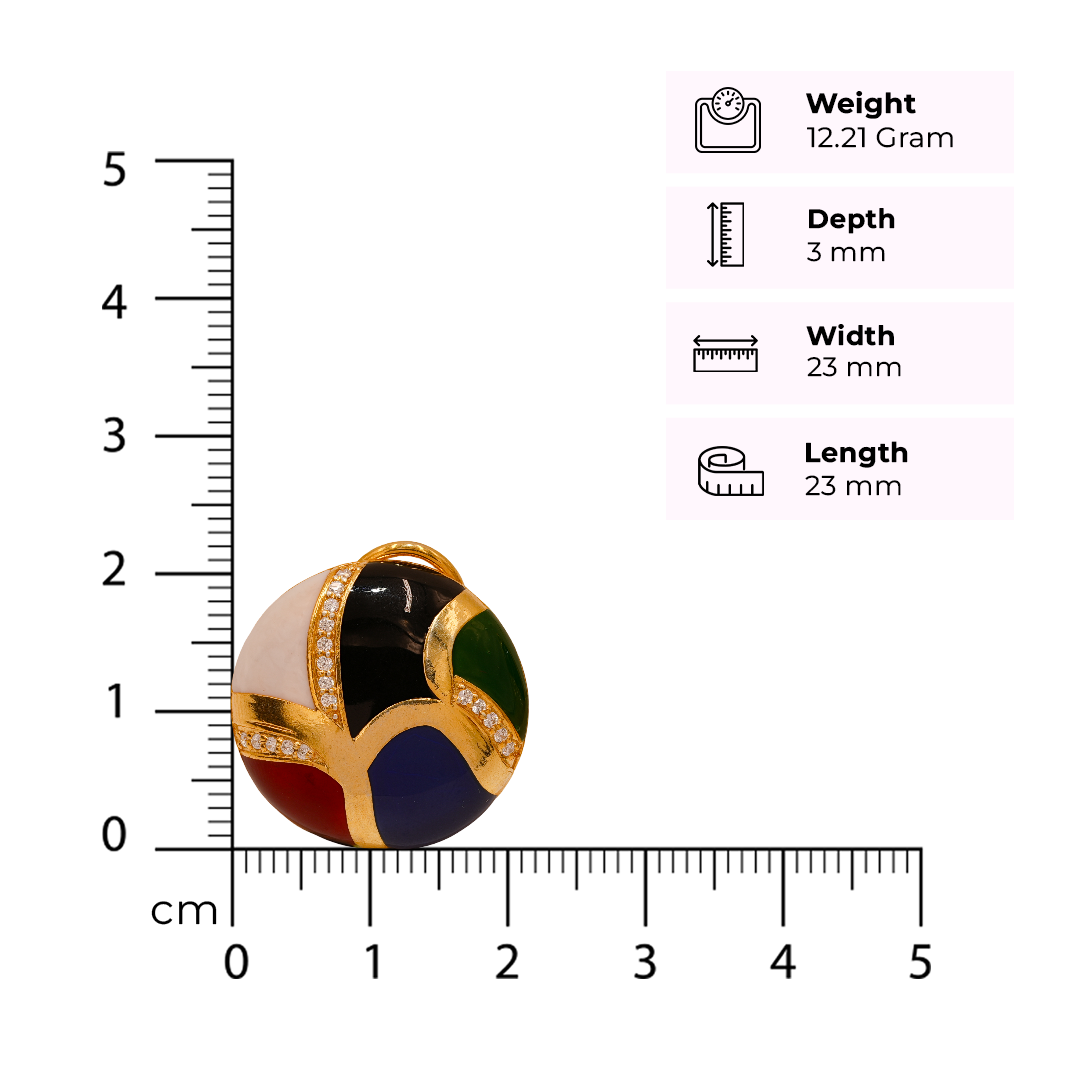 One-of-One 92.5 Silver Multicolor Enamel Dome Stud Earrings