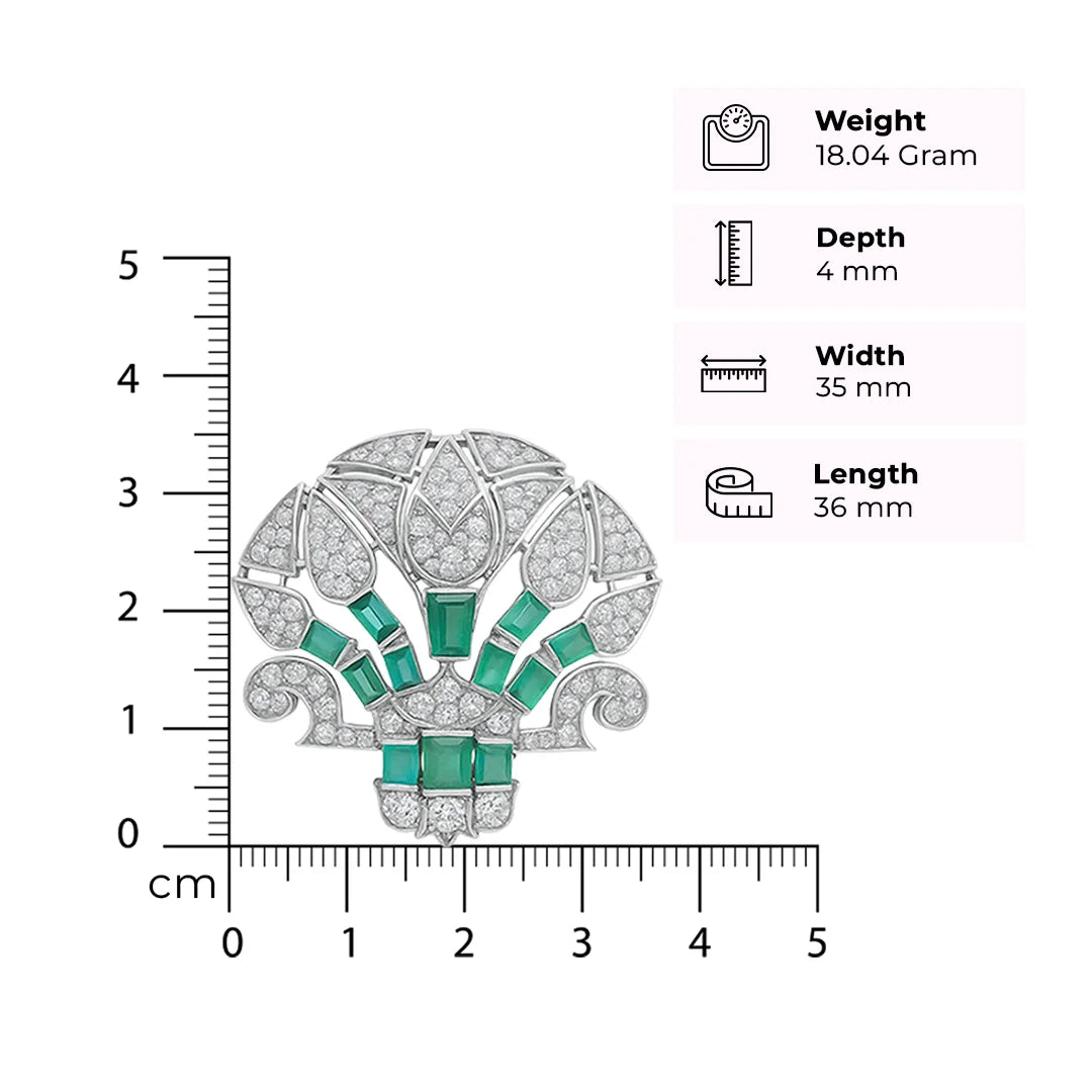 Emeraude Silver Earrings