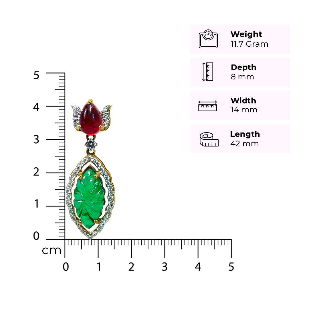Carved Green Drop Earrings