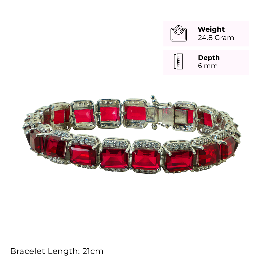 Red Square Stone Bracelet