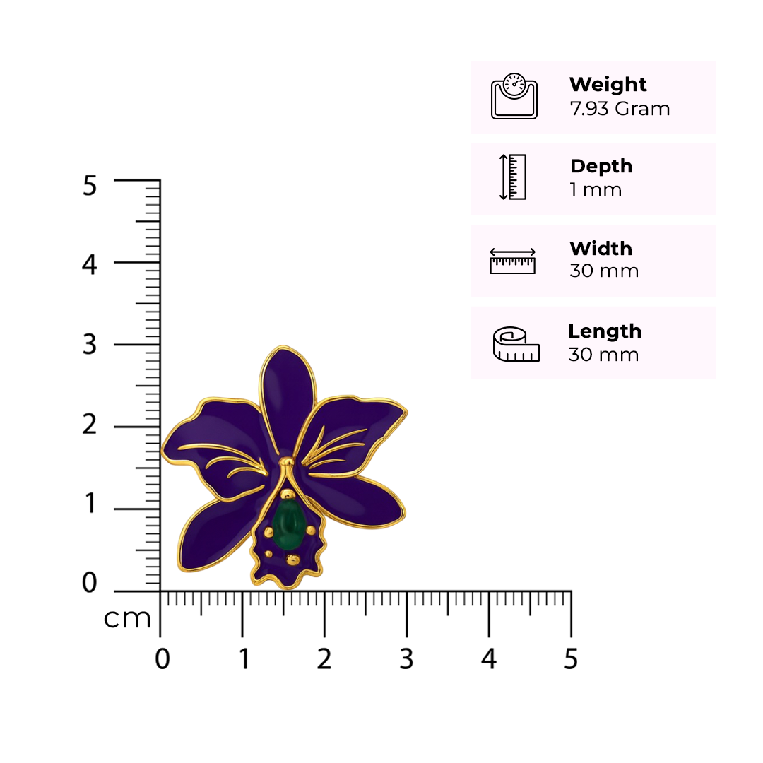 Royal Purple Orchid Statement Stud Earrings