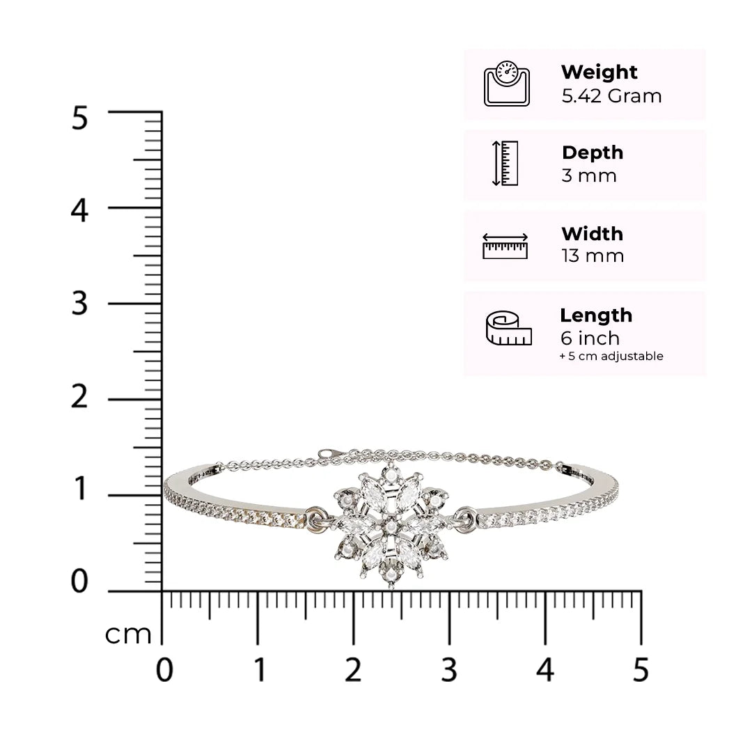 Snowflake Spark – Silver Adjustable Bracelet