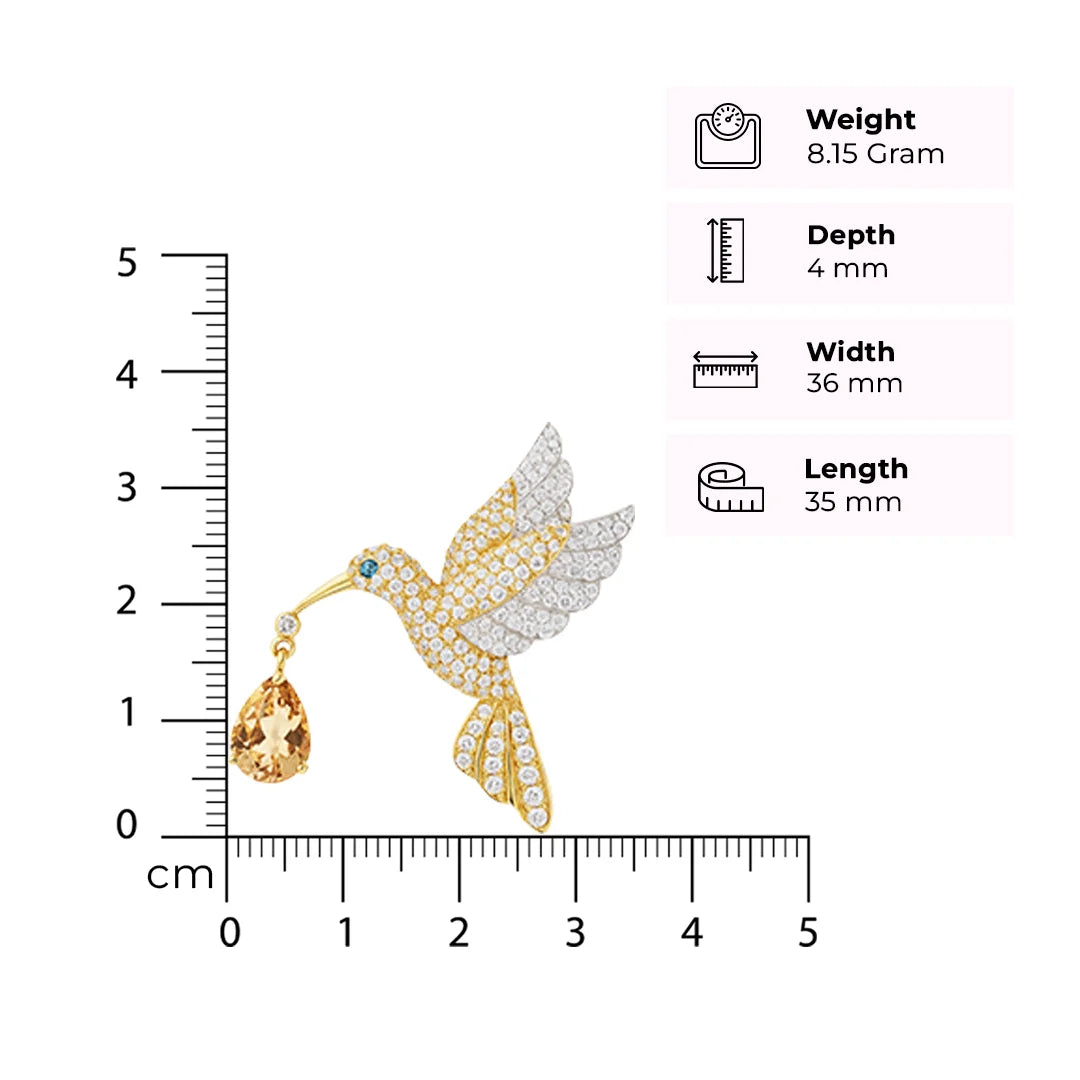 Aurelia Hummingbird Brooch Silver