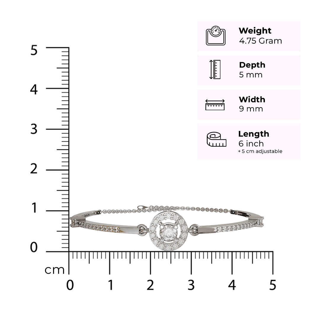 Silver Luminous Circle Adjustable Bracelet