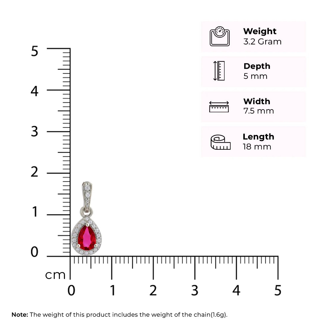 Crimson Flame Pendant Silver