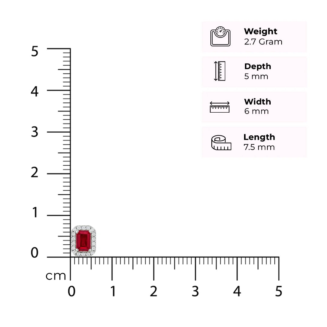 Crimson Ruby - 92.5 Silver Pendant Set