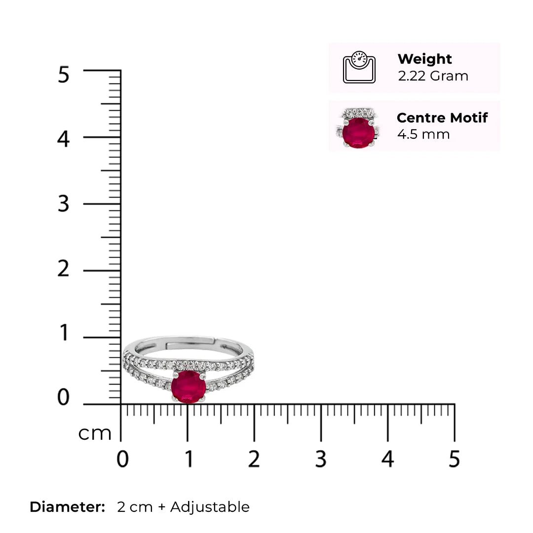 Emera Ruby Ring Silver