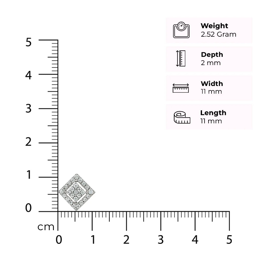 Aurora Square Studs Silver