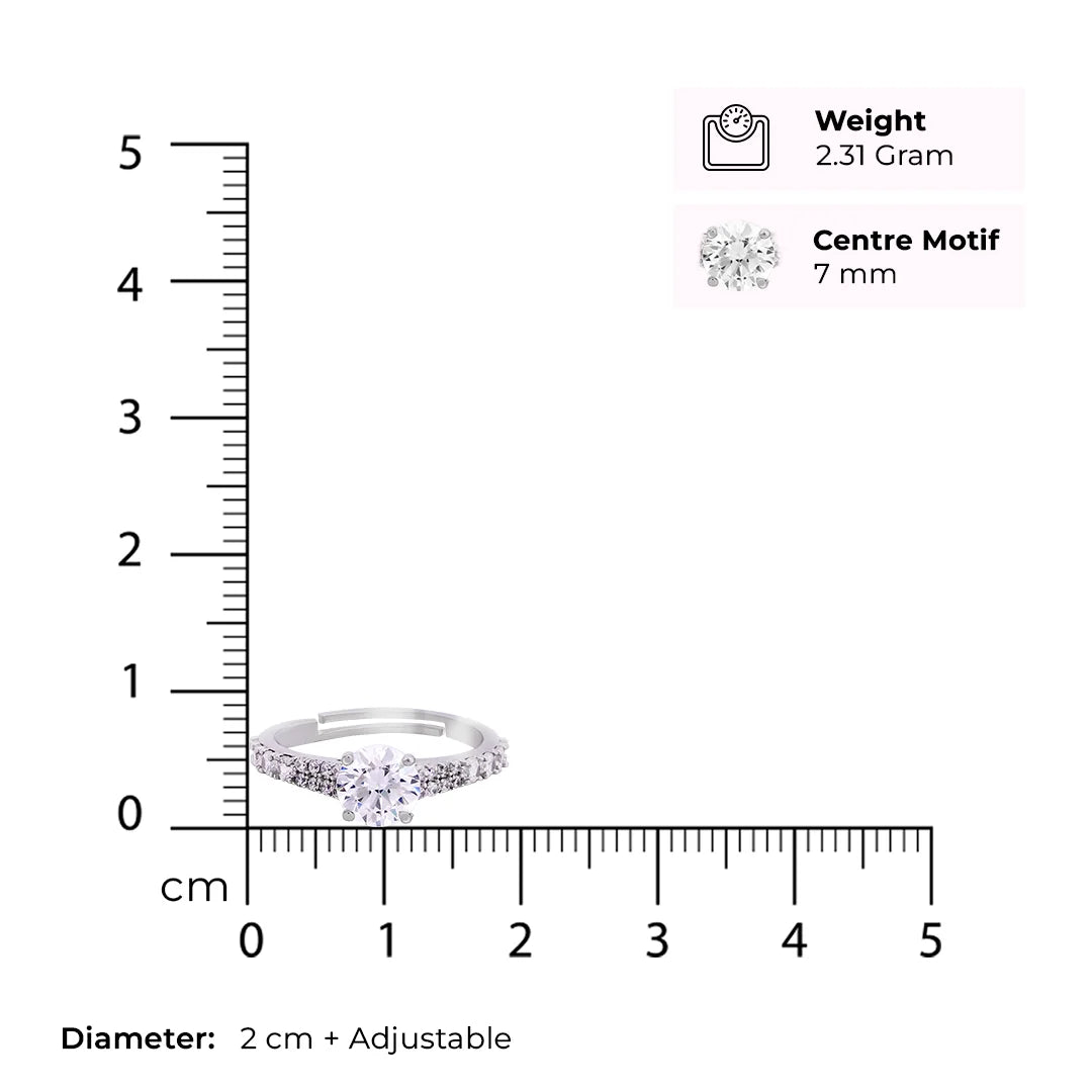 Eternal Solitaire - Silver Ring