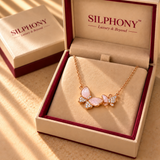 925 Silver Moissanite Double Butterfly Pendant Chain