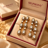 925 Silver Gold Plated Moissanite Dangler Earrings