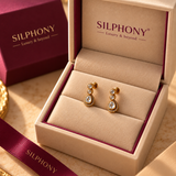 925 Silver Moissanite Polki Drop Earrings