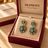 Green Moissanite Polki Dangler Earrings