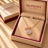 925 Sterling Silver Floral Moissanite Pendant Chain