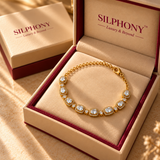925 Silver Moissanite Polki Cushion Bracelet