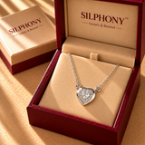 925 Silver Heart Moissanite Pendant Chain