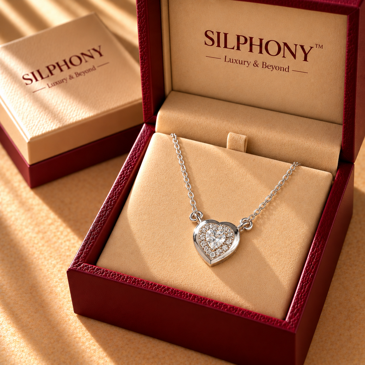 925 Silver Heart Moissanite Pendant Chain