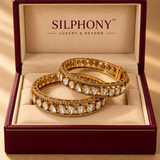 925 Silver Gold Plated Moissanite Polki Bangles Set