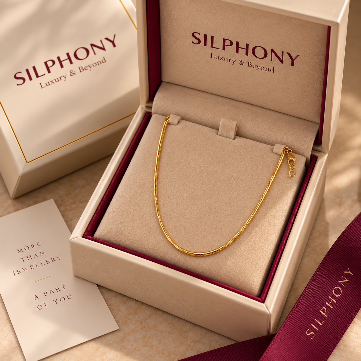 925 Silver Gold Plated Snake Chain