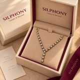925 Silver Teardrop Moissanite Polki Necklace