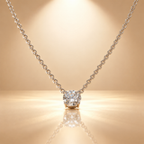 925 Silver Solitaire Moissanite Pendant Chain