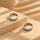 925 Silver Moissanite Huggie Hoop Earrings