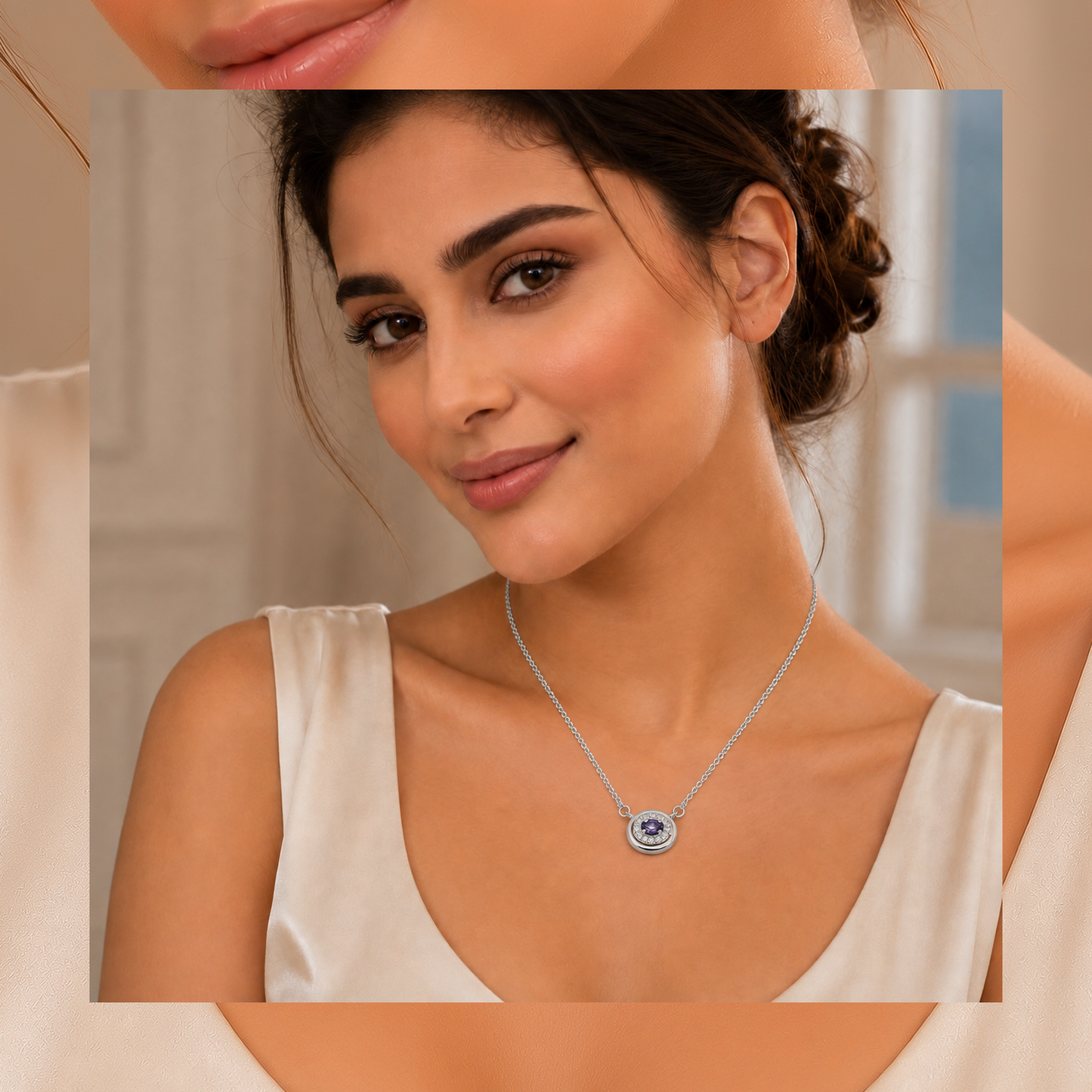 One-of-One 92.5 Silver Round Pink Blush Pendant