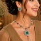 Green Red Stone Necklace Set