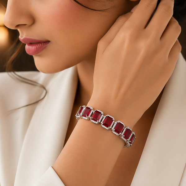 Red Square Stone Bracelet