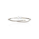 925 Silver Cubic Zirconia Twin Hearts Bracelet