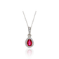 Ruby Teardrop Silver Pendant – Elegant Red Gemstone Jewellery by SILphony