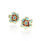 Designer gold-plated floral studs for women