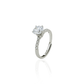 Round Solitaire Silver Ring