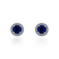 Luxury Silver Jewellery – Blue Sapphire Halo Pendant Set for Women