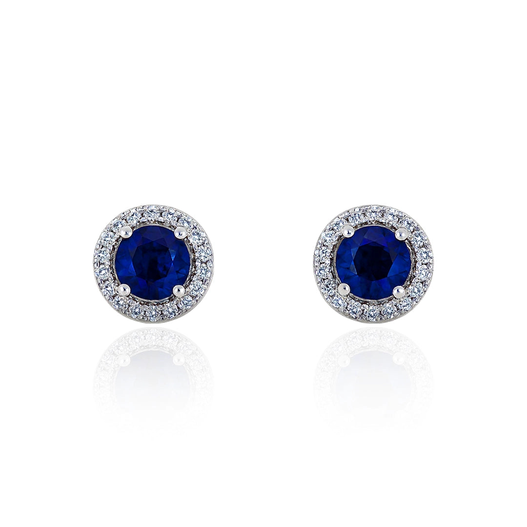 Azure Sapphire Studs Silver