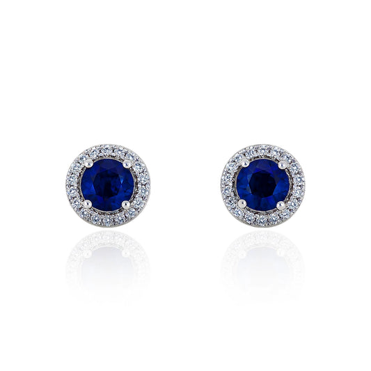 Azure Sapphire Studs Silver