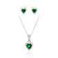 Emerald Heart - 92.5 Silver Pendant Set