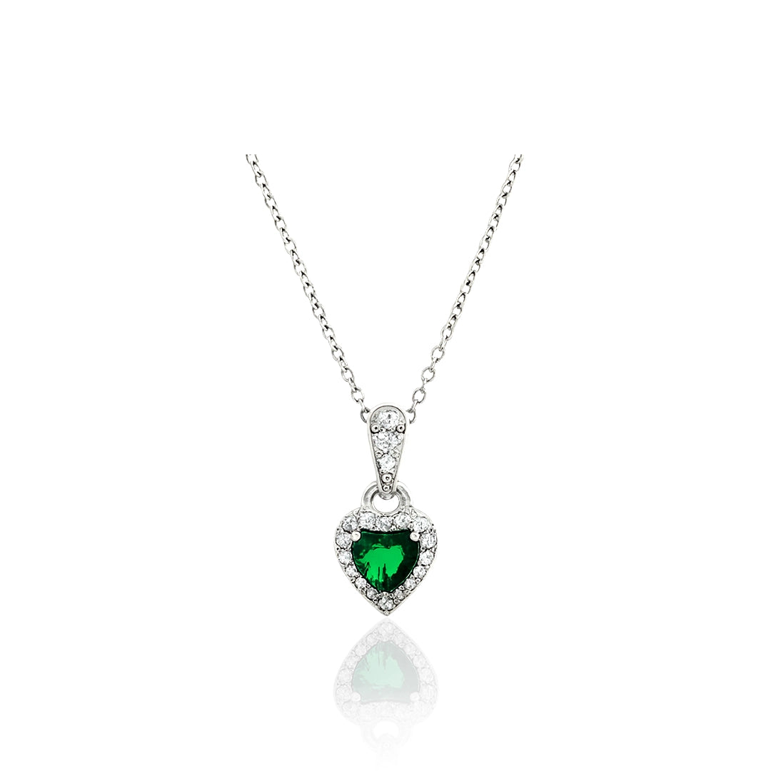 Emerald Amour Pendant Silver