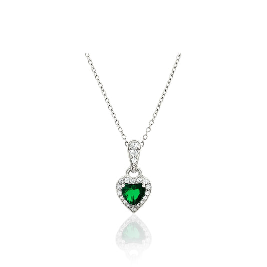 Emerald Amour Pendant Silver