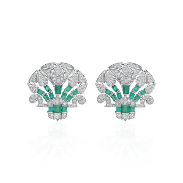 Emeraude Silver Earrings