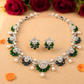 Green Pearl Floral Necklace Set
