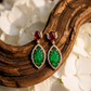 Carved Green Drop Earrings