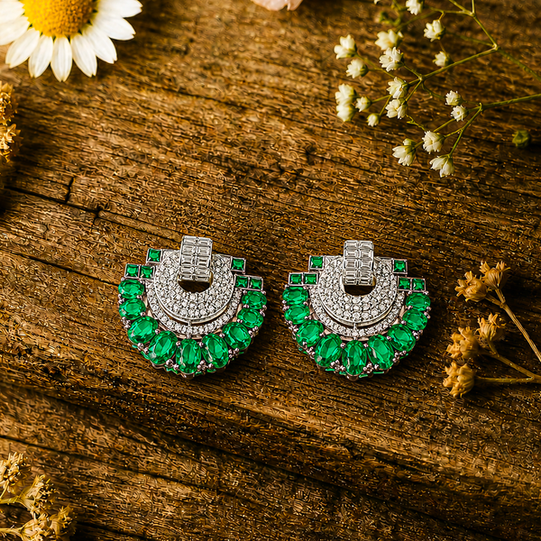 Geode Enamel Fan-shaped Earrings