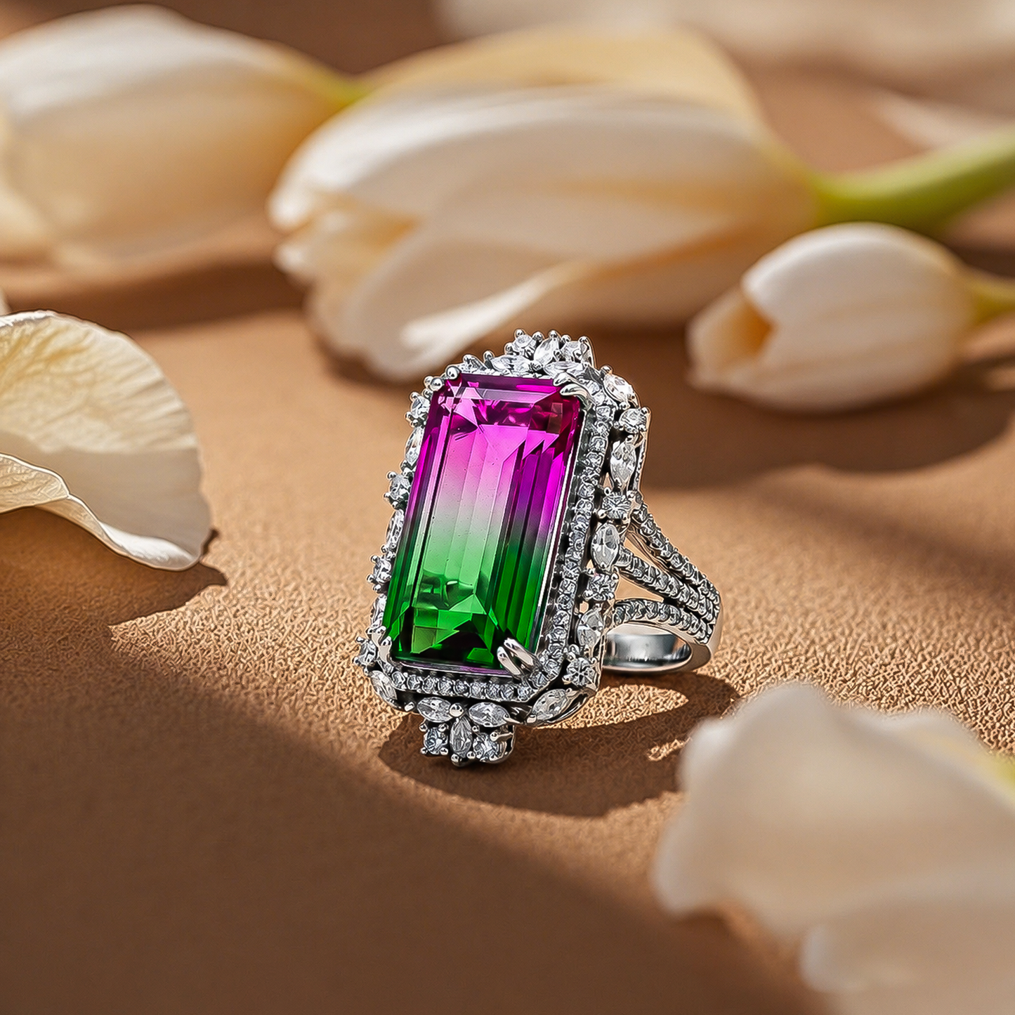 One-of-One Bi-Color Stone Ring