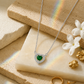 92.5 Silver Emerald Heart Pendant Necklace