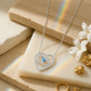 92.5 Silver Sky Blue Pear Cut Heart Swirl Pendant Necklace