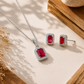 Crimson Ruby - 92.5 Silver Pendant Set