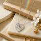 92.5 Silver Purple Pear Cut Heart Swirl Pendant Necklace